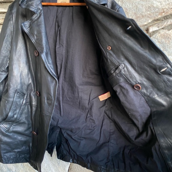 Banana Republic Heritage Mens Small Black  Distressed Leather Sport Coat Jacket - Picture 8 of 8